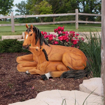 DESIGN TOSCANO Motherly Love Pony Foal and Mare Horse Statue AL307690